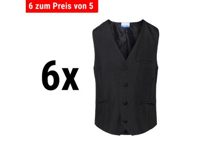 (6 sztuk) Karlowsky - kamizelka męska basic - czarna - rozmiar: S