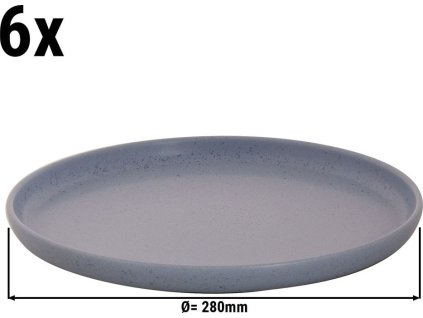 (6 sztuk) SANDY LOAM - Płaski talerz - Ø 28 cm - Niebieski