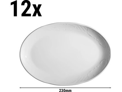 (12 sztuk) CLASICO - półmisek owalny / talerz - Ø 23 cm