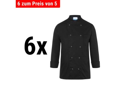 (6 sztuk) KARLOWSKY | kurtka szefa kuchni Basic - Czarny - Rozmiar: XS