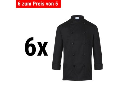 (6 sztuk) KARLOWSKY | kurtka szefa kuchni Basic - Czarny - Rozmiar: M