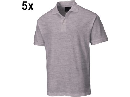 (5 sztuk) Męska koszulka polo - Szara - Rozmiar: XL