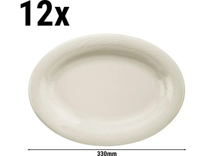 (12 sztuk) SEMPRE - półmisek owalny / talerz - Ø 33 cm