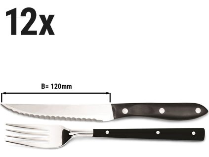 (12 szt.) Zestaw sztućców do steków - 12 cm