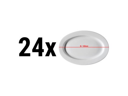 (24 sztuki) PERA biały - owalny talerz - Ø 18 cm