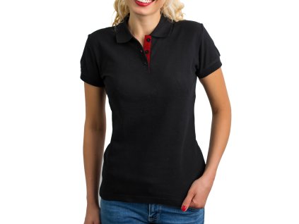 (5 sztuk) KOSZULKA POLO DAMSKA - czarna - rozmiar: XS