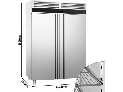Zamrażarka ze stali nierdzewnej PREMIUM - GN 2/1 - 1400 litrów - z 2 drzwiami