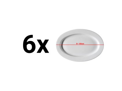 (6 sztuk) PERA biały - owalny talerz - Ø 18 cm