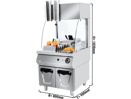 Elektryczny podgrzewacz do frytek do użytku komercyjnego – z szafką dolną – 800×900×1830 mm – 2,8 kW, 230 V