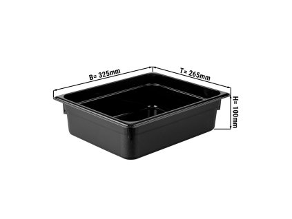 Pojemnik polipropylenowy GN 1/2 - czarny - wysokość 100mm