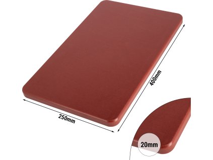 Deska do krojenia - 250x400mm - Grubość 20mm - Brązowa