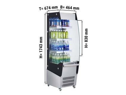 Półka ścienna chłodnicza - 464 mm - 220 litrów - z oświetleniem LED & 3 półkami