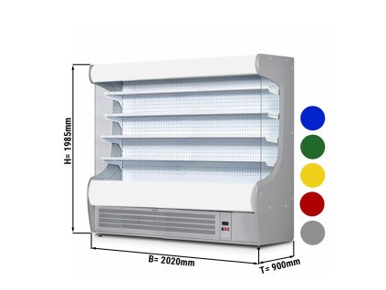 Półka chłodnicza naścienna - 2020 mm - z oświetleniem LED & 4 półkami