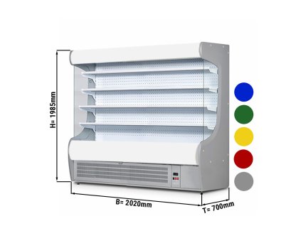 Półka chłodnicza naścienna - 2020 mm - z oświetleniem LED & 4 półkami