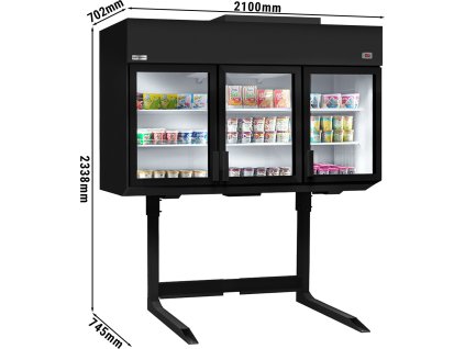 Naścienna półka chłodnicza /zamrażająca - 2100 mm - Z oświetleniem LED