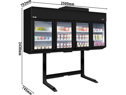Chłodziarko-zamrażarka naścienna - 2500 mm - Z oświetleniem LED & 6 półkami