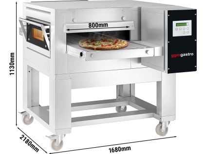 Gazowy piec do pracy ciągłej - 1680 x 2180 mm - cyfrowy - szerokość taśmy: 800 mm - włącznie z ramą podstawy