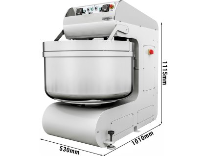 Mikser spiralny do ciasta piekarniczego 70 litrów / 40 kg - 2 prędkości - z misą stałą - 2 silniki
