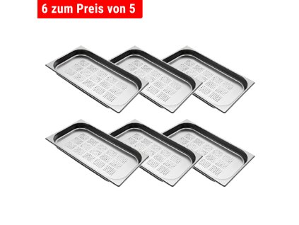 6x Pojemnik GN 1/1 - perforowany – Głębokość 40 mm
