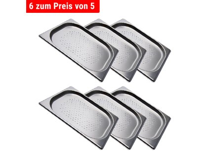 6x Pojemnik GN 1/2 - perforowany – Głębokość 20 mm