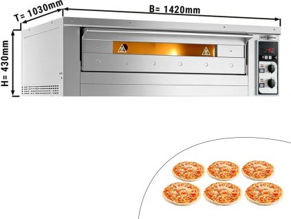 Elektryczny piec do pizzy - 6x 33cm - Manualny