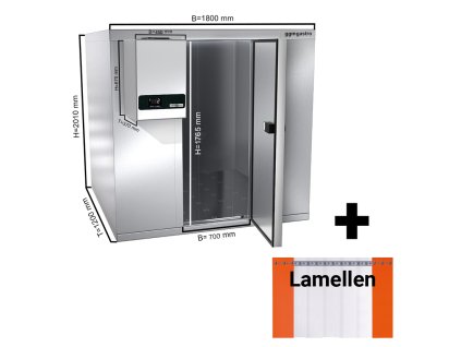 Komora mroźnicza ze stali nierdzewnej - 1800x1200 mm - 2,65 m³ - włącznie z zamrażarką i listwami