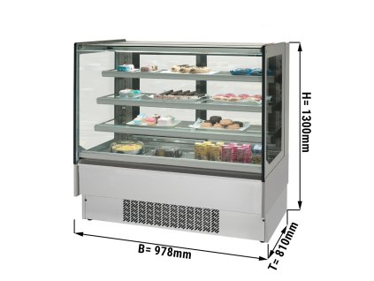 Witryna na ciasto - 980 mm - z oświetleniem LED - z 3 półkami