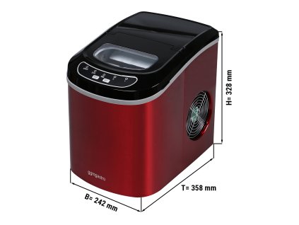 Kostkarka do lodu - Wydrążony cylinder - 12kg/ 24godz - Czerwony