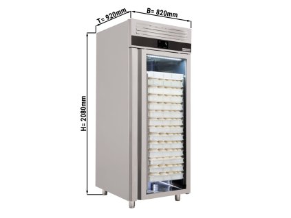 Chłodziarka piekarnicza ze stali nierdzewnej PREMIUM - EN 60x80 - 850 litrów - z 1 szklanymi drzwiami
