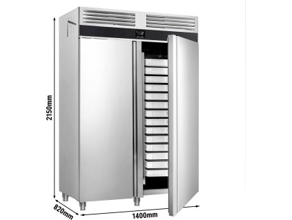 Chłodziarka piekarnicza ze stali nierdzewnej PREMIUM - EN 60x40 - 1700 litrów - z 2 drzwiami