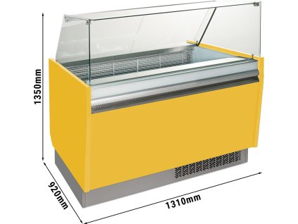 Lada na lody - Liam - 1310 mm - z oświetleniem LED - na 10 + 10 pojemników - Żółta