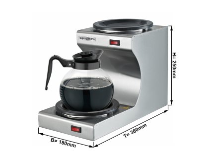Kuchenka mikrofalowa - 160 W - na 2 dzbanki do kawy lub herbaty o średnicy 174 mm każdy - włącznie z 1 szklanym dzbankiem