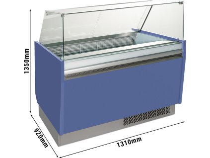 Lada na lody - Liam - 1310 mm - z oświetleniem LED - na 10 + 10 pojemników - Niebieska