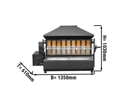 Grill węglowy do kurczaka - z 1 szpikulcem na 5 kurczaków