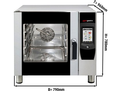 Piec konwekcyjno-parowy - Touch - 5x GN 1/1 - z systemem mycia