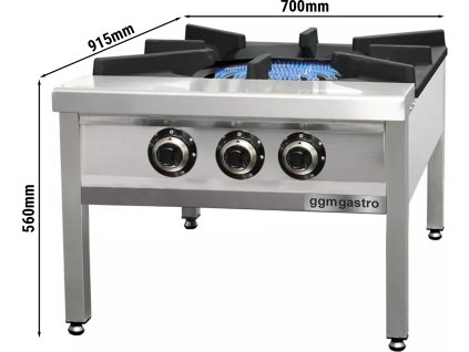Duży garnek i kuchenka podłogowa - 31 kW - 4 palniki