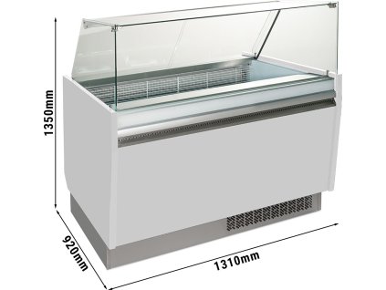 Lada na lody - Liam - 1310 mm - z oświetleniem LED - na 10 + 10 pojemników - Biała