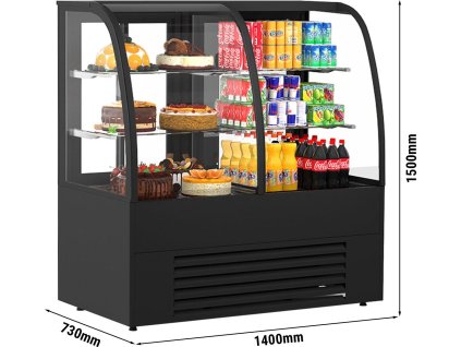 Witryna na ciasto - samoobsługowa - 1400 mm - z oświetleniem LED & 2 półkami