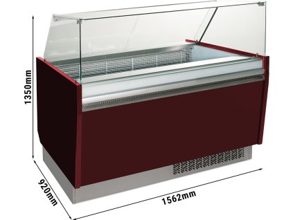 Lada na lody - Liam - 1560 mm - z oświetleniem LED - na 13 + 13 pojemników - granat czerwony