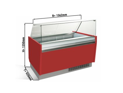 Lada na lody - Liam - 1560 mm - z oświetleniem LED - na 13 + 13 pojemników - czerwona