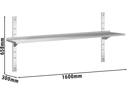 Półki ścienne PREMIUM - 1600x300 mm - z 1 piętrem