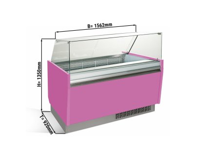 Lada na lody - Liam - 1560 mm - z oświetleniem LED - na 13 + 13 pojemników - różowy