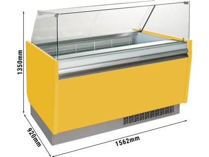 Lada na lody  - Liam - 1560 mm - z oświetleniem LED - na 13 + 13 pojemników - żółty
