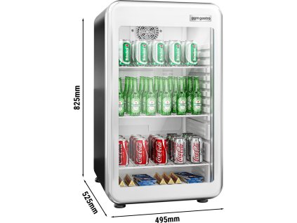 Chłodziarka minibarowa - 500 mm - 120 litrów - 1 szklane drzwi & oświetlenie LED