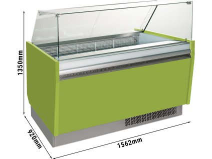 Lada na lody - Liam - 1560 mm - z oświetleniem LED - na 13 + 13 pojemników - jasnozielona