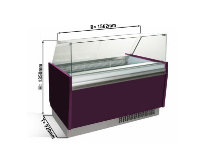 Lada na lody - Liam - 1560 mm - z oświetleniem LED - na 13 + 13 pojemników - fioletowa
