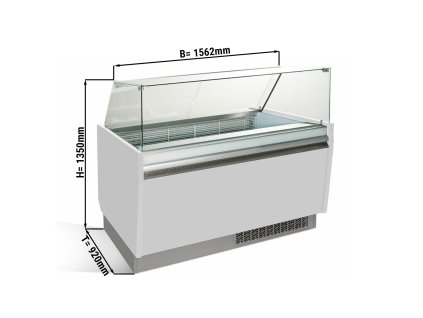 Lada na lody - Liam - 1560 mm - z oświetleniem LED - na 13 + 13 pojemników - biała