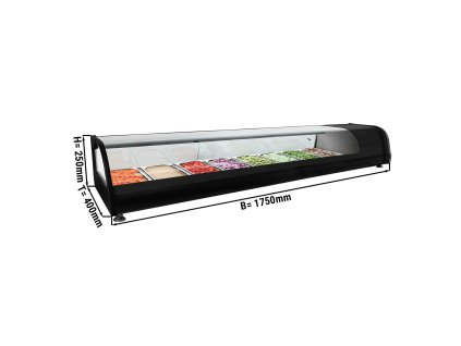 Witryna chłodnicza nadstawna PREMIUM - 1750x400mm - 8x GN 1/3