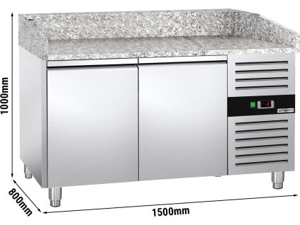 Stół chłodniczy do pizzy ECO - 1500x800 mm - z 2 drzwiami