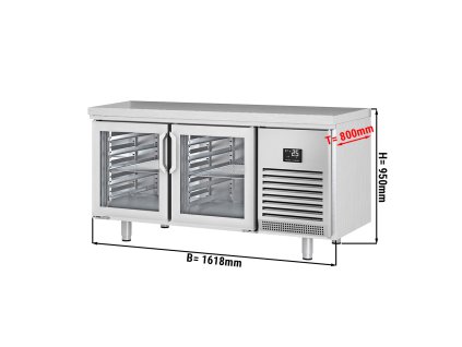 Stół chłodniczy PREMIUM PLUS - 1618x800 mm - z 2 szklanymi drzwiami